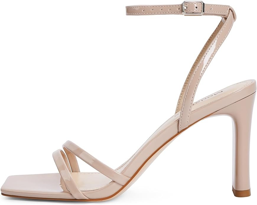 Modatope Womens Sandals Square Open Toe Chunky High Heels Strappy Ankle Strap Sandals Comfort Dress Party Shoes