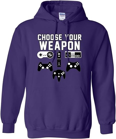 City Shirts Choose Your Weapon Gaming Console Gamer Funny DT Sweatshirt Hoodie
