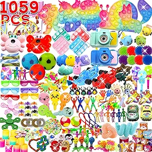 1000+ PCS Party Favors for Kids, Fidget Toys Pack, Birthday Gift,Christmas Stocking Stuffers,Christmas Gift,Treasure Box, Goodie Bag Stuffers, Carnival Prizes,Pinata Filler Sensory Toy for Classroom