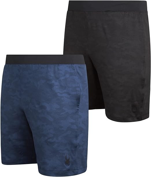 Spyder Men's Athletic Shorts - 2 Pack Lightweight Active Performance Camo Basketball Shorts (S-XL)